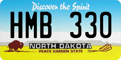 ND license plate HMB330