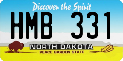 ND license plate HMB331