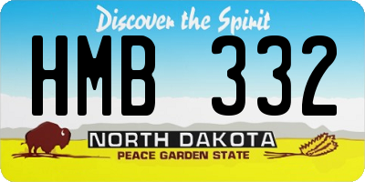 ND license plate HMB332