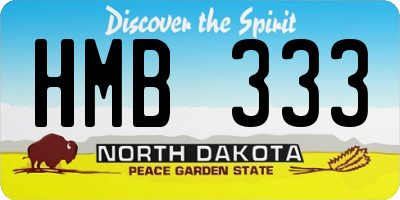 ND license plate HMB333
