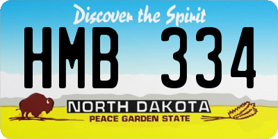 ND license plate HMB334