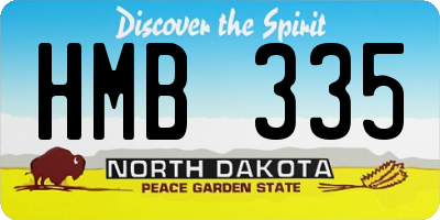 ND license plate HMB335