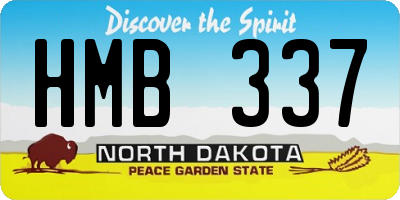 ND license plate HMB337