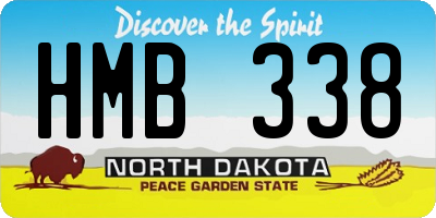 ND license plate HMB338