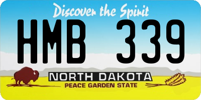 ND license plate HMB339