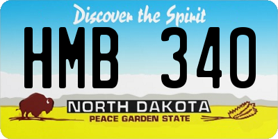 ND license plate HMB340
