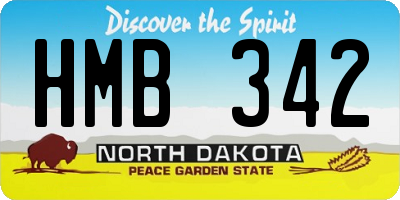 ND license plate HMB342