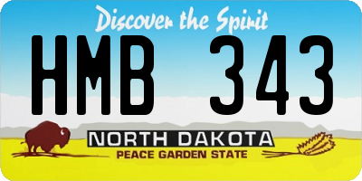 ND license plate HMB343
