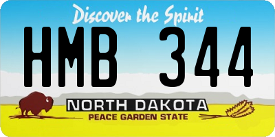 ND license plate HMB344
