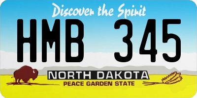 ND license plate HMB345