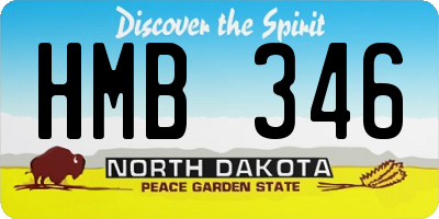 ND license plate HMB346