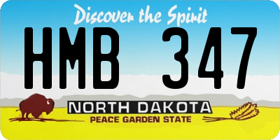ND license plate HMB347