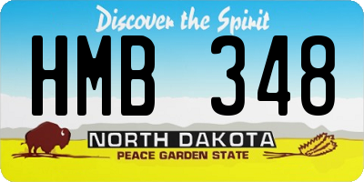 ND license plate HMB348