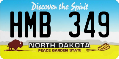 ND license plate HMB349