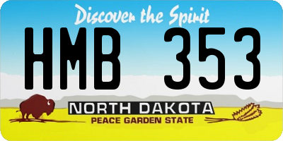 ND license plate HMB353