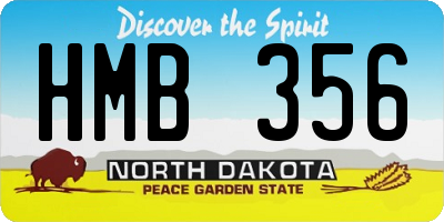 ND license plate HMB356
