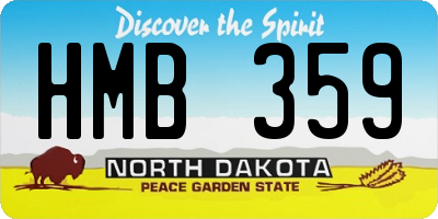 ND license plate HMB359