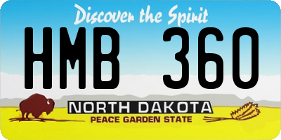ND license plate HMB360