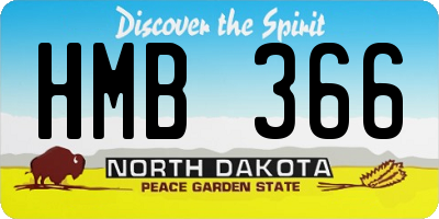 ND license plate HMB366