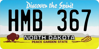 ND license plate HMB367