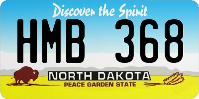 ND license plate HMB368