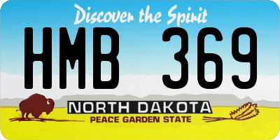 ND license plate HMB369