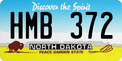 ND license plate HMB372