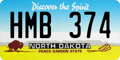 ND license plate HMB374
