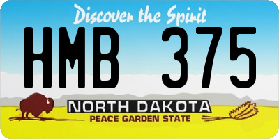 ND license plate HMB375