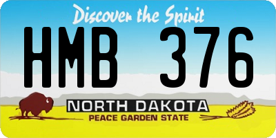 ND license plate HMB376