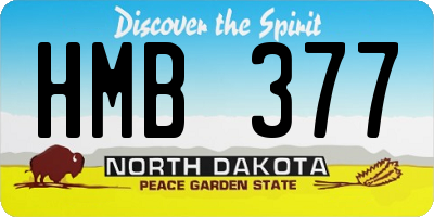 ND license plate HMB377