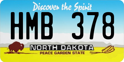 ND license plate HMB378