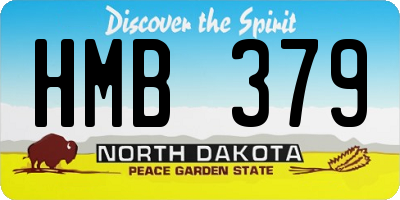 ND license plate HMB379
