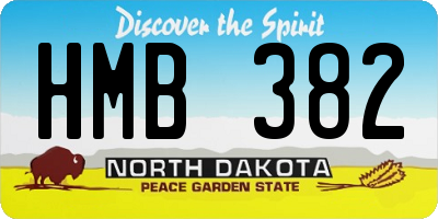 ND license plate HMB382