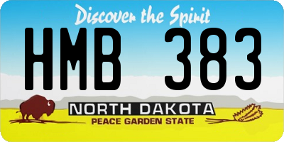 ND license plate HMB383