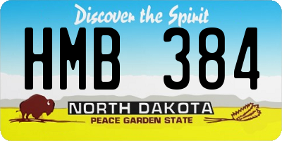 ND license plate HMB384