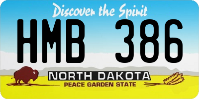 ND license plate HMB386