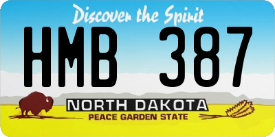 ND license plate HMB387