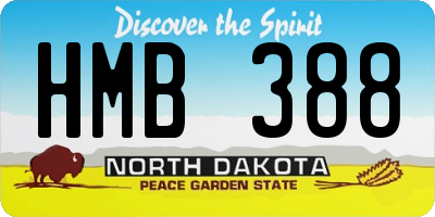 ND license plate HMB388