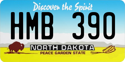 ND license plate HMB390