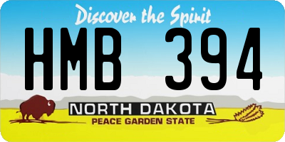 ND license plate HMB394
