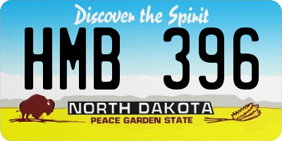 ND license plate HMB396