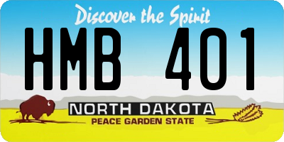 ND license plate HMB401