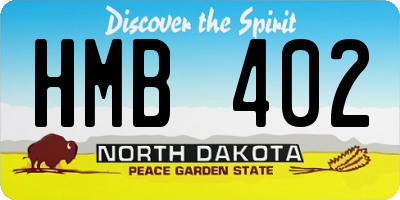 ND license plate HMB402