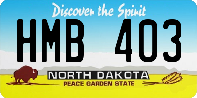 ND license plate HMB403