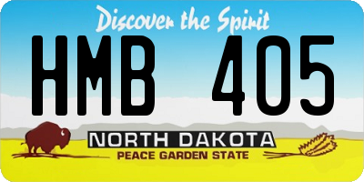 ND license plate HMB405