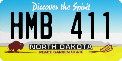 ND license plate HMB411