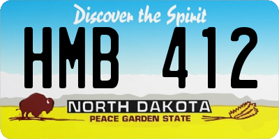ND license plate HMB412