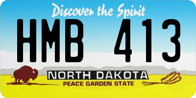 ND license plate HMB413