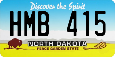 ND license plate HMB415